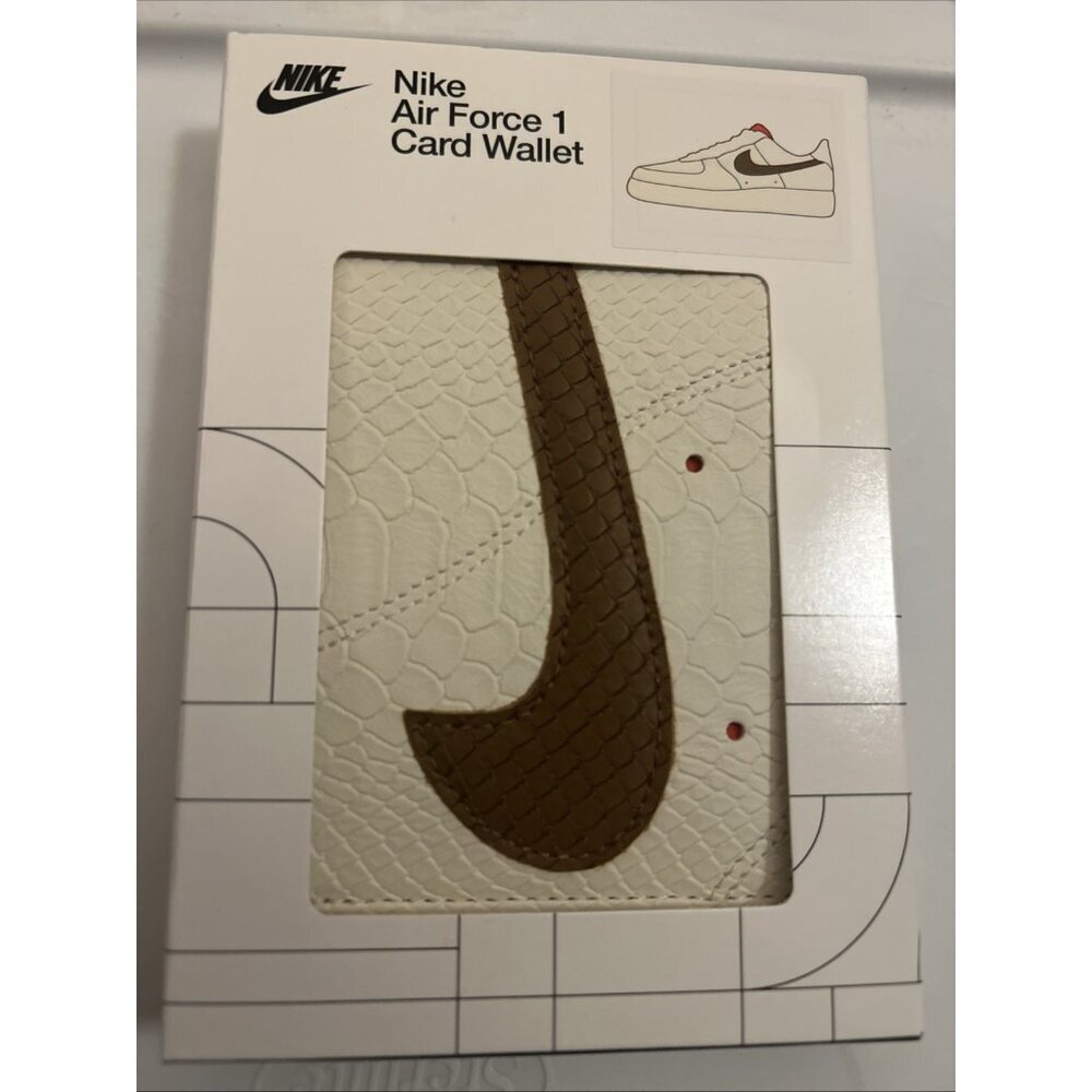 Nike Air Force 1 Card Wallet Iconic 1982 Basketball Snake pale ivory/brown/red